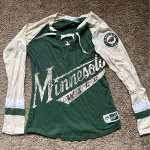 Minnesota Wild ladies lace up long sleeve